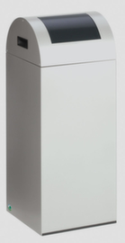 VAR Wertstoffsammler WSG 55 R mit Einwurfklappe, 60 l, silber, Deckel RAL7021 Schwarzgrau