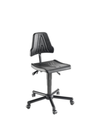 meychair Arbeitsstuhl Workster Allround W9-TR-PU, Sitz PU-Schaum schwarz, mit Rollen