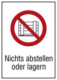 Verbotskombischild "Nichts abstellen oder lagern", Aufkleber, Standard