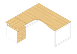 Quadrifoglio Büro-Set Practika mit 1 Schreibtisch, 1 Standcontainer