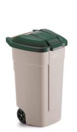 Rubbermaid Mülltonne, 100 l, beige, Deckel grün