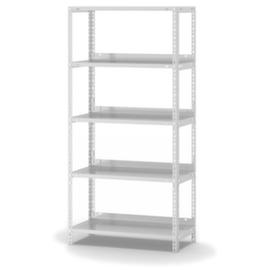 hofe Akten-Schraubregal, 5 Böden, RAL7035 Lichtgrau