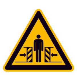 Warnschild PROTECT vor Quetschgefahr