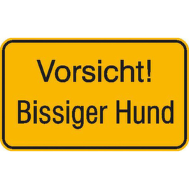 Hinweisschild SafetyMarking®, "Vorsicht! Bissiger Hund"