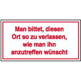 Hinweisschild SafetyMarking®, "Man bittet"