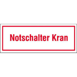 Hinweisschild SafetyMarking® für Baustellen, "Notschalter Kran"