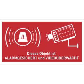 Hinweisetiketten SafetyMarking®, "Objekt alarmgesichert und videoüberwacht"