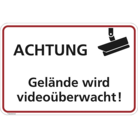 Hinweisschild SafetyMarking®, "Achtung Gelände videoüberwacht"