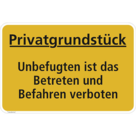 Hinweisschild SafetyMarking®, "Privatgrundstück - Unbefugten ist das Betreten und Befahren verboten!"