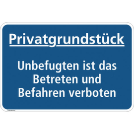 Hinweisschild SafetyMarking®, "Privatgrundstück - Unbefugten ist das Betreten und Befahren verboten!"