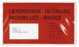 Dokumententasche "Lieferschein-Rechnung/Packing list-Invoice", DIN A6