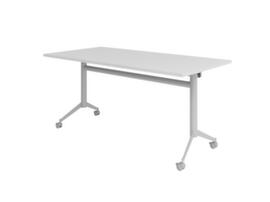 Fahrbarer Klapptisch, Höhe x Breite x Tiefe 750 x 1600 x 800 mm, Platte grau