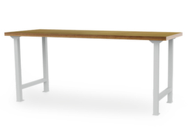 Bedrunka + Hirth Werkbank mit Buche-Multiplexplatte, RAL7035 Lichtgrau