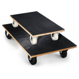 Transportroller mit rutschfester Ladefläche, Traglast 300 kg, Gummi-Bereifung
