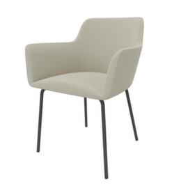 Quadrifoglio Besucherstuhl City mit Armlehnen, Sitz beige, 4-Fußgestell