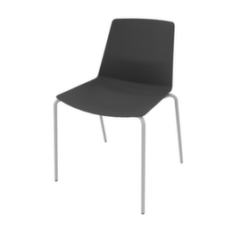 Quadrifoglio Besucherstuhl Clue, Sitz dunkelgrau, 4-Fußgestell