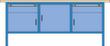 Thurmetall Werkbank, 2 Schubladen, 3 Schränke Technische Zeichnung 1 S