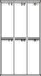 PAVOY Doppelstöckiger Garderobenschrank Basis lichtgrau mit 3x2 Abteilen, Abteilbreite 400 mm Technische Zeichnung 1 S