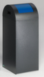 VAR Wertstoffsammler WSG 55 R mit Einwurfklappe, 60 l, antiksilber, Deckel RAL5010 Enzianblau