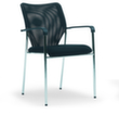 ROVO-CHAIR Besucherstuhl ROVO ECO mit Armlehnen, Sitz Stoff (100% Polyester), schwarz