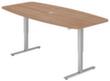 Elektrisch höhenverstellbarer Konferenztisch, Breite x Tiefe 2200 x 1030 mm, Platte Nussbaum