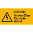 Warnkombischild SafetyMarking® "Vor dem Öffnen Netzstecker ziehen"