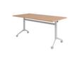 Fahrbarer Klapptisch, Höhe x Breite x Tiefe 750 x 1600 x 800 mm, Platte Nussbaum