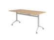 Fahrbarer Klapptisch, Höhe x Breite x Tiefe 750 x 1600 x 800 mm, Platte Eiche