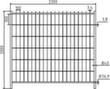 Schake Ausgleichselement für Mobilzaun, Höhe x Breite 2000 x 2200 mm Technische Zeichnung 1 S