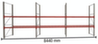 META Palettenregal MULTIPAL für 27 Paletten, 8440 mm breit, 3 Lagerebenen