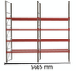 META Palettenregal MULTIPAL für 30 Paletten, 5665 mm breit, 5 Lagerebenen Standard 2 S