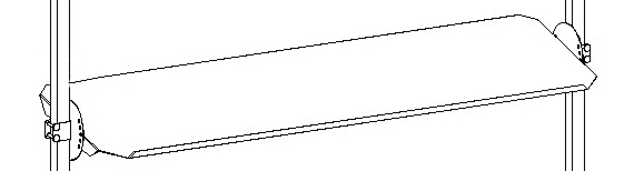 Rocholz Schrägboden für Packtisch, Breite x Tiefe 1630 x 450 mm Technische Zeichnung 1 ZOOM