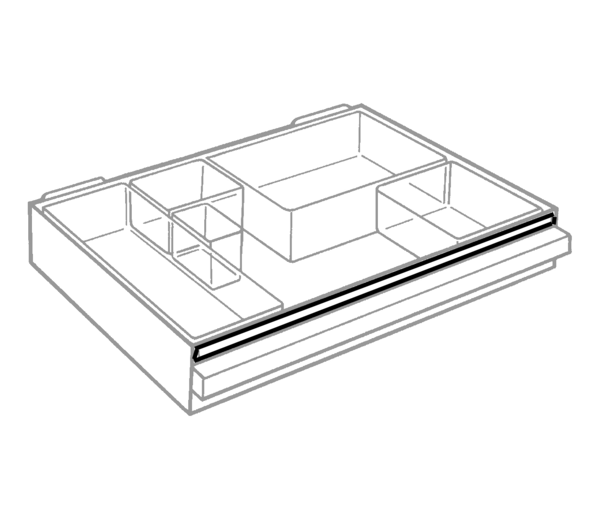 raaco Robustes Klarsichtmagazin 250/6-3 mit Metallrahmen, 6 Schublade(n), dunkelblau/transparent Detail 2 ZOOM