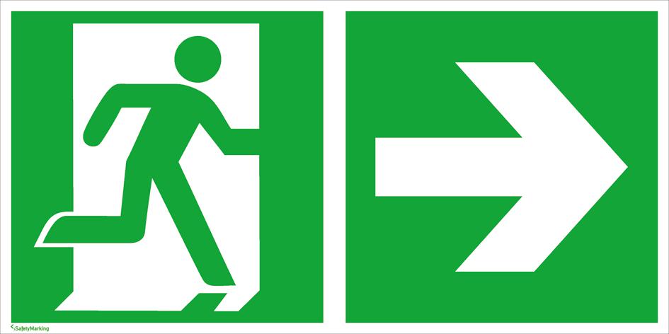 Fluchtwegschild SafetyMarking® Notausgang Standard 3 ZOOM