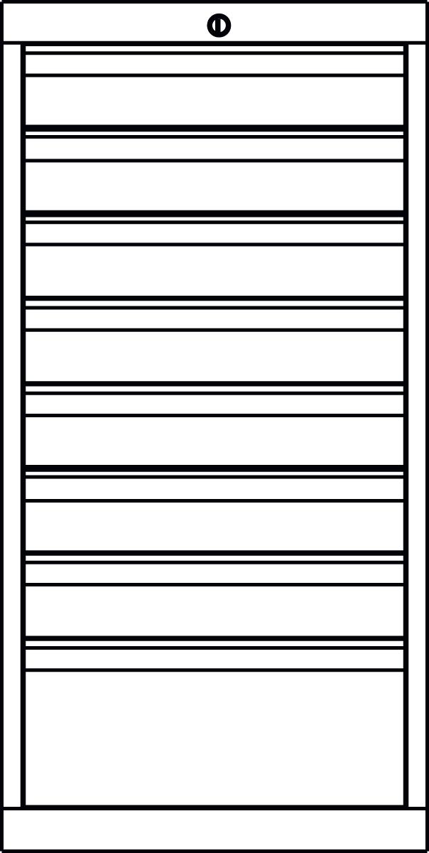 PAVOY Schubladenschrank Basis Plus RAL7035, 8 Schublade(n), RAL7035 Lichtgrau/RAL7035 Lichtgrau Technische Zeichnung 1 ZOOM
