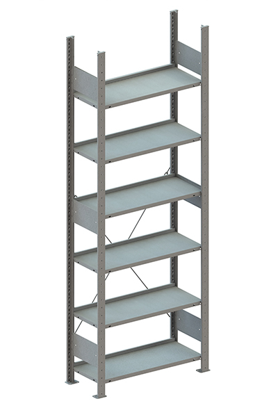 META Steckregal, Höhe x Breite x Tiefe 2200 x 806 x 336 mm, 6 Böden