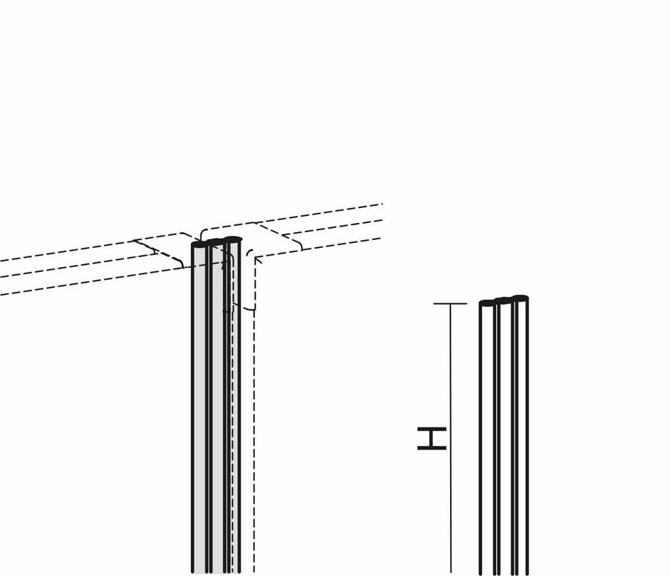 Gera Linearverbindung Pro BasicLine für Trennwand, Höhe 400 mm Standard 1 ZOOM