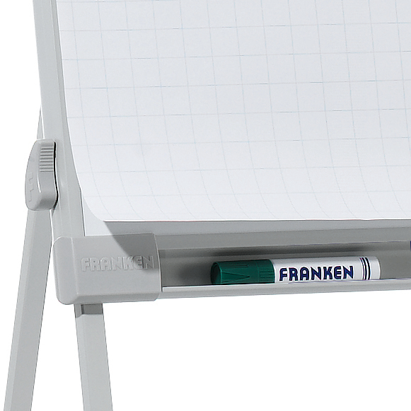 Franken Flipchart PRO Deluxe Standard mit 2 Papierhaltern, Höhe 1100 - 1880 mm Detail 1 ZOOM