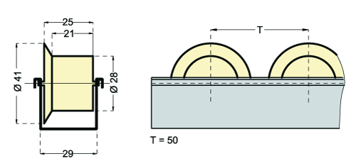 hofe Spurkranzlröllchenleiste für Durchlaufregal Standard 1 ZOOM