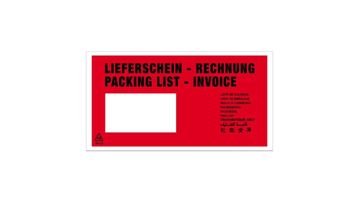 Dokumententasche aus Papier "Lieferschein-Rechnung/Packing list-Invoice", DIN lang