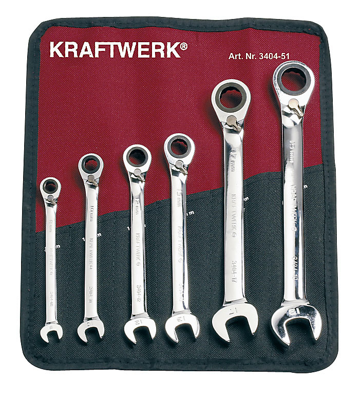 KRAFTWERK® 6-t. GearWrench-Satz 8-19 mm Rolltasche Standard 1 ZOOM