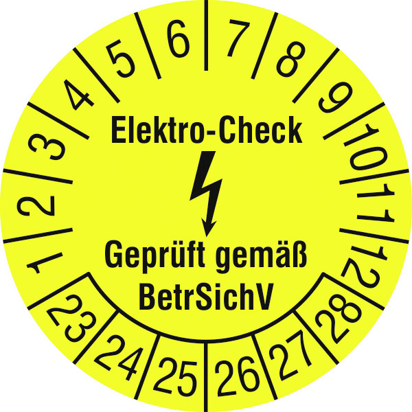 Runde Prüfplakette ohne Jahresfarbe Standard 12 ZOOM