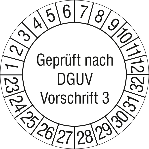 Runde Prüfplakette ohne Jahresfarbe Standard 16 ZOOM