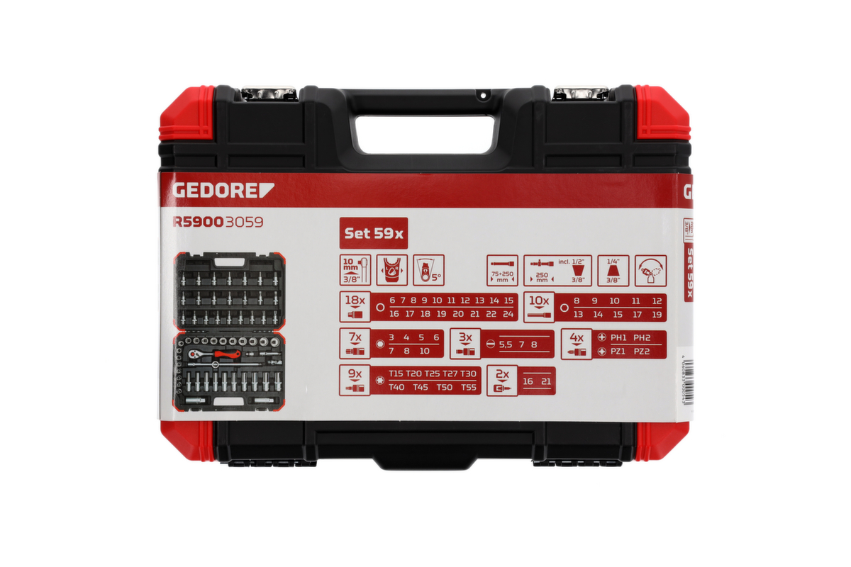 GEDORE R59003059 Steckschlüssel-Satz 3/8" 6-24mm 59-teilig Standard 5 ZOOM