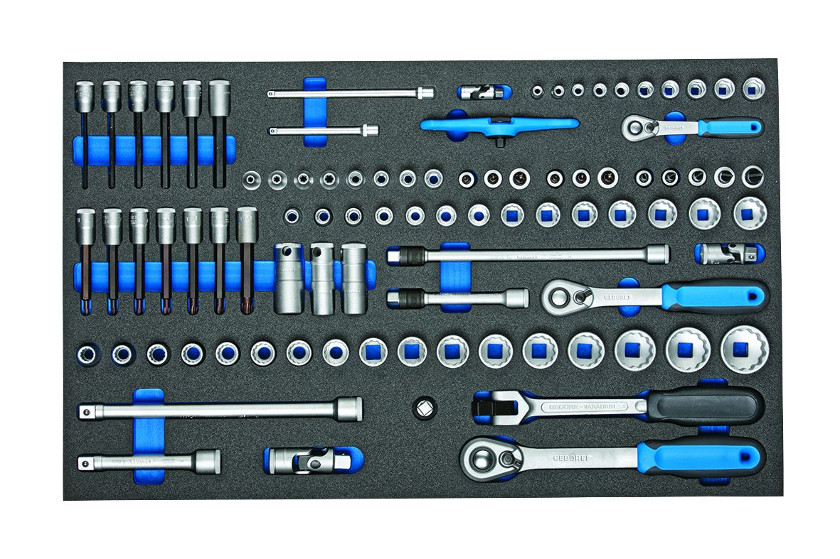 GEDORE 2005 CT4-U-20 Steckschlüssel-Satz 1/4"-3/8"-1/2" in Check-Tool-Modul Standard 1 ZOOM