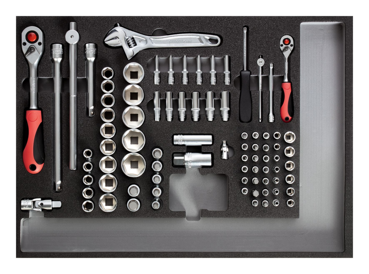 GEDORE RED R22350000 Steckschlüssel-Satz 1/4"+1/2" CT-Modul 84-teilig Standard 1 ZOOM