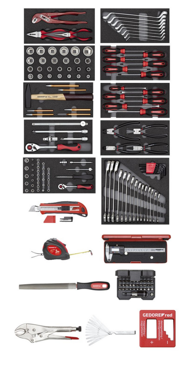 GEDORE R21010002 Werkzeugsatz 11x CT-Module + diverse Werkzeuge 166-teilig Standard 1 ZOOM