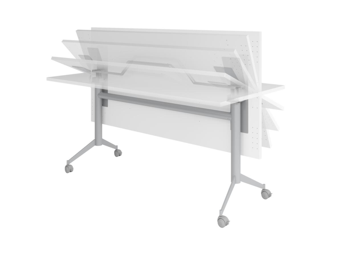 Fahrbarer Klapptisch, Höhe x Breite x Tiefe 750 x 1600 x 800 mm, Platte grau Standard 4 ZOOM