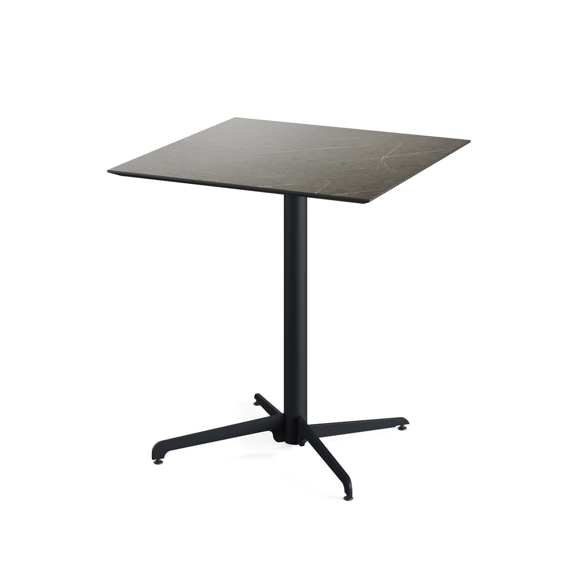 VEBA Bistrotisch Essentials X Cross, Breite x Tiefe 700 x 700 mm, Platte Midnight Marble Standard 1 ZOOM