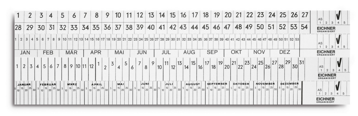 EICHNER Beschriftungsstreifen AS für Termine, weiß